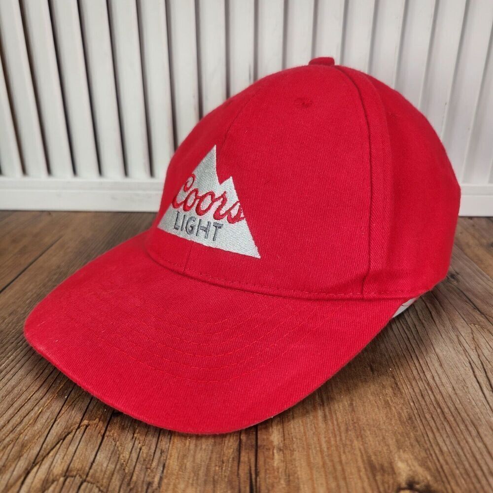 VTG Acme Coors Light Strapback Hat Cap Red Beer USA Lager Logo Brand Advertising